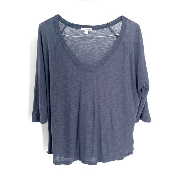 James Perse Tops - James Perse Scoop VNeck Slub 3/4 Sleeve Casual Lightweight Tshirt Top